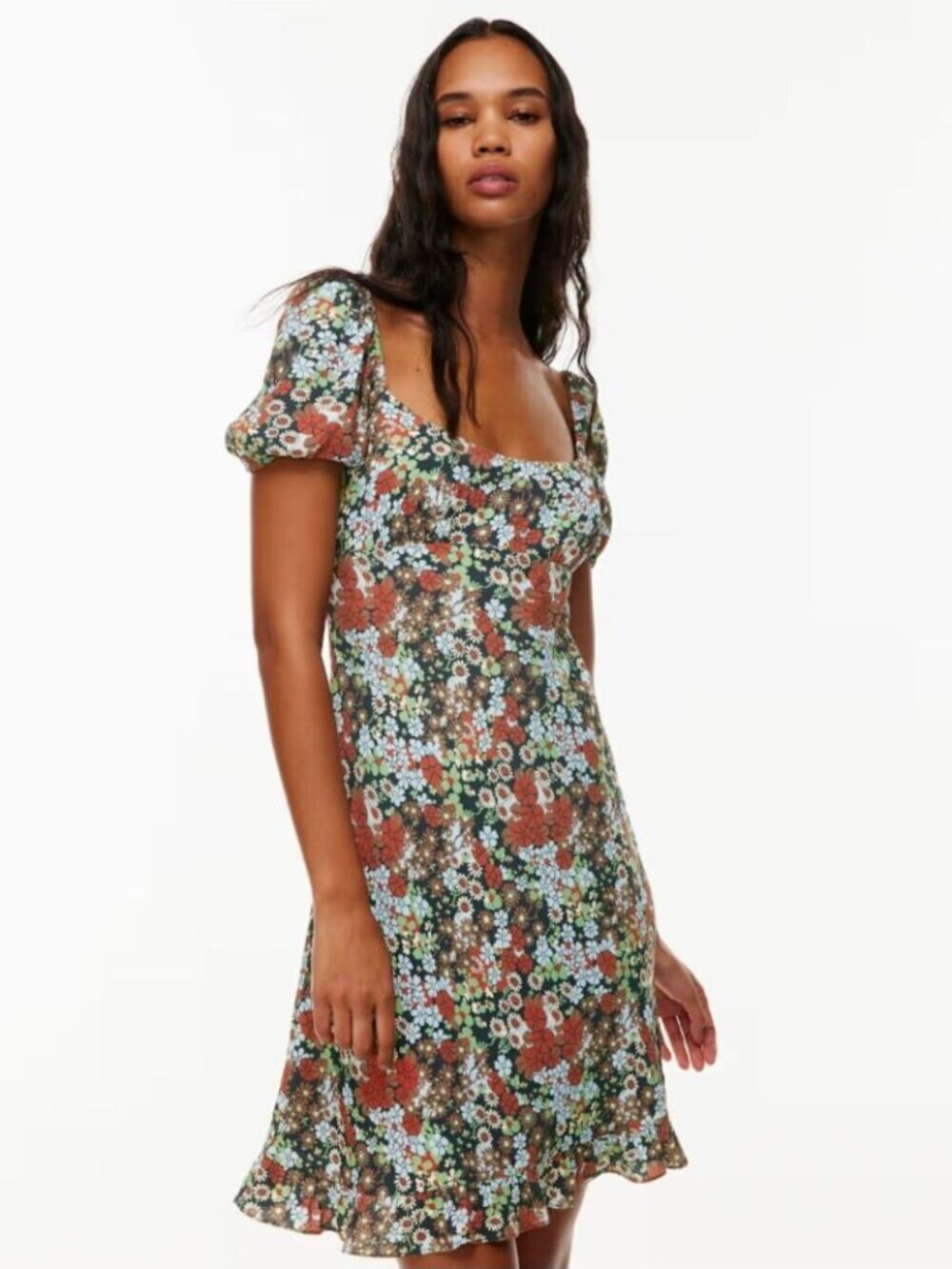 Aritzia Sunday Best Mariposa Dress Crepe Short Sleeve Slip Dress Size Small